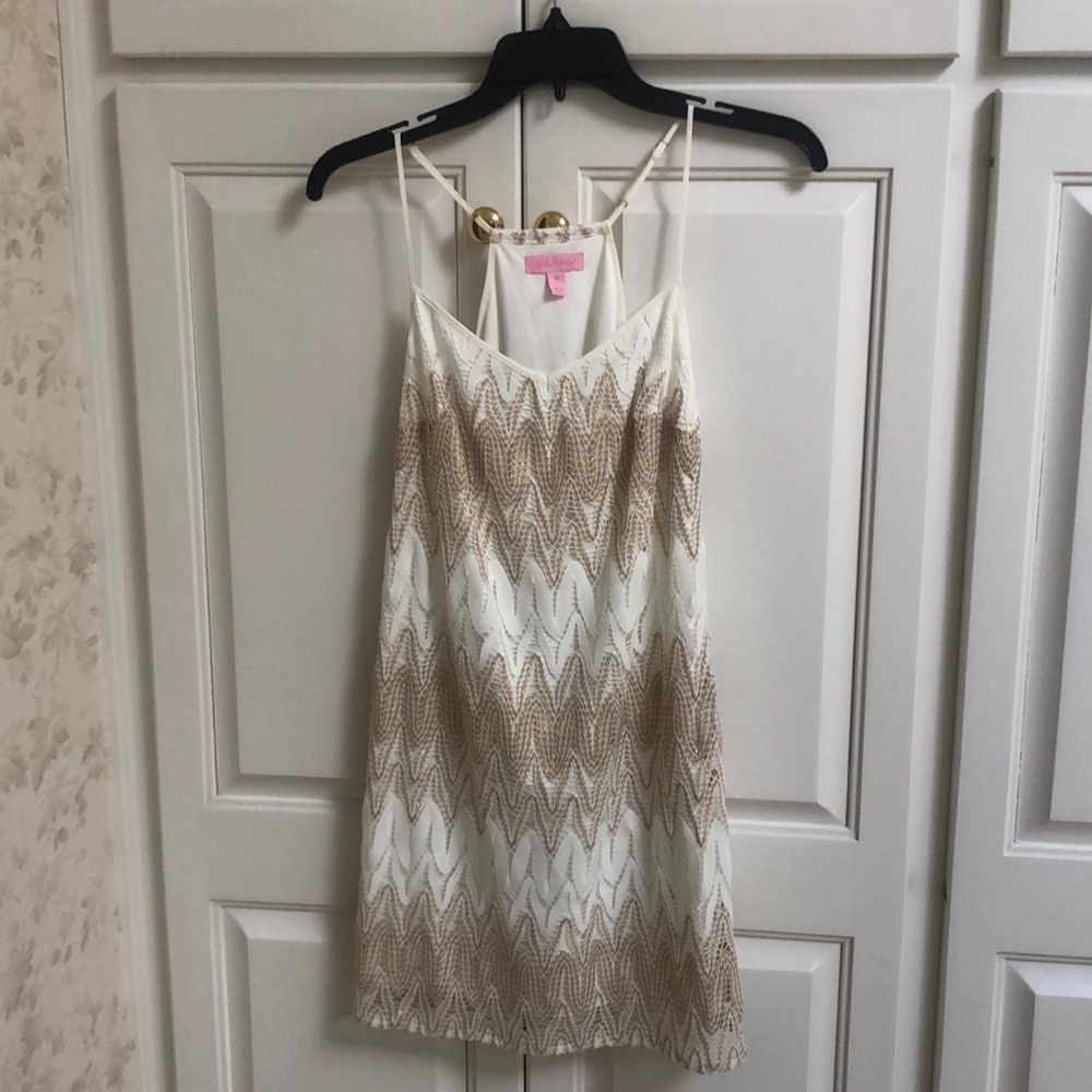 Lilly Pullitzer cream/gold sundress